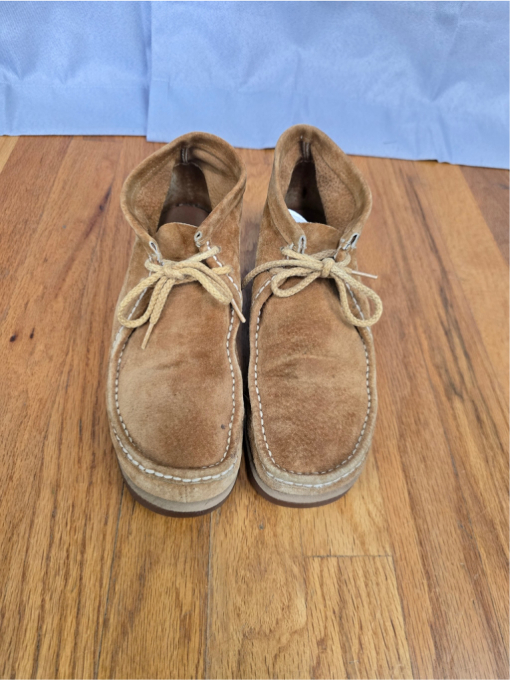Women's Unbranded Suede Ankle Booties Tan Lace-Up Vibram Sole Size 9
